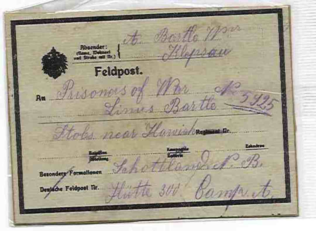 GREAT BRITAIN Prisoner of War card. - 30248 - PostalHist image 0