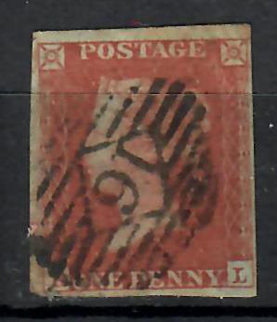 GREAT BRITAIN 1841 1d Red-Brown on very blue paper. Letters RL. Cancelled by 16 in diamond in bars. Four margins. - 70629 - Used image 0