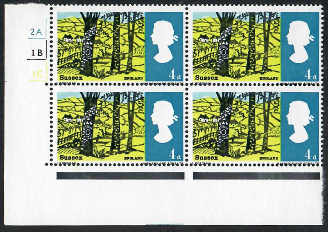 GREAT BRITAIN 1966 Landscapes. Set of 4 in plate blocks of 4. - 24432 - UHM image 1