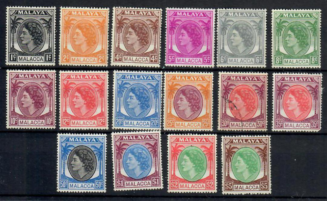 MALACCA 1954 Elizabeth 2nd Definitives. Set of 16. - 21974 - Mint image 0