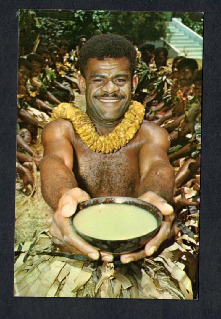 Coloured postcard of Fijian Warrior. - 43817 - Postcard image 0