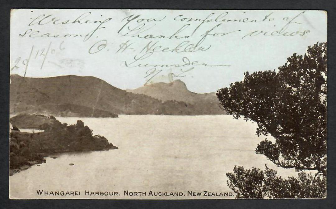 Early Undivided Tinted Postcard of Whangarei Harbour. Written on front 1906. - 44941 - Postcard image 0