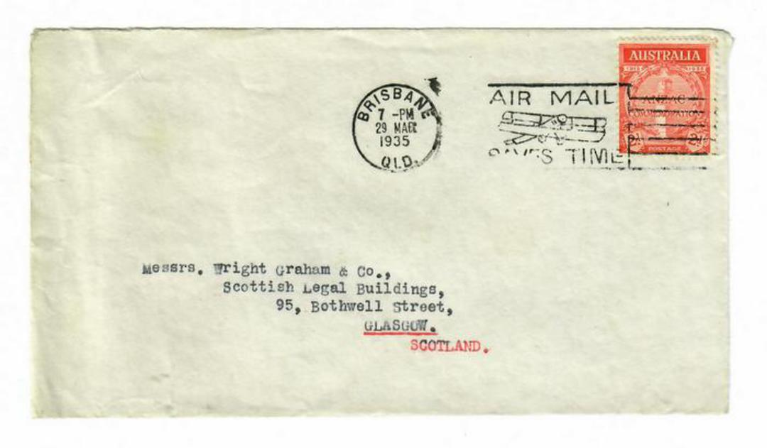 AUSTRALIA 1935 Airmail Letter to Scotland. - 30157 - PostalHist image 0