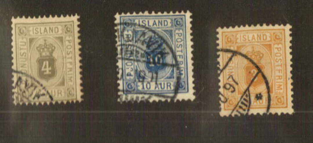ICELAND 1896 Official. Set of 3. - 73529 - FU image 0