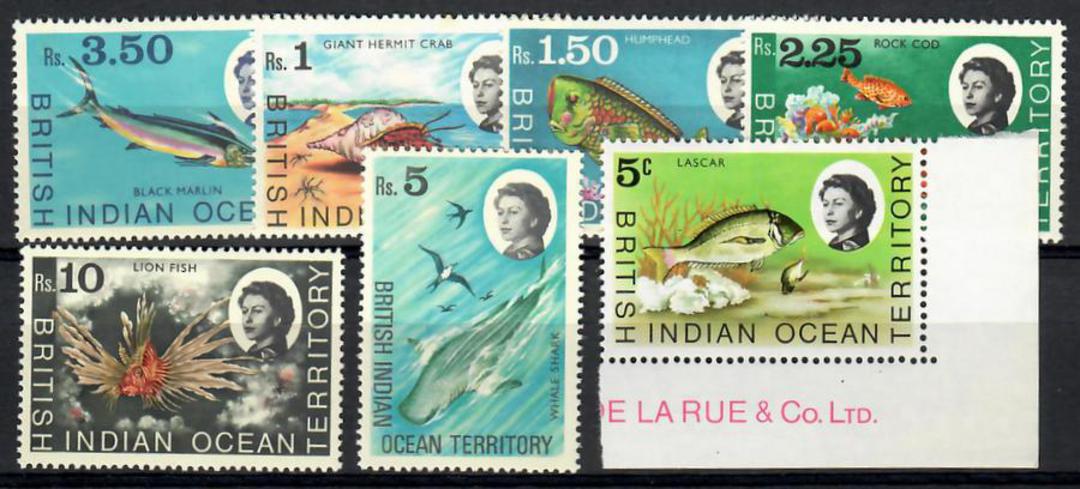 BRITISH INDIAN OCEAN TERRITORY 1968 Definitives. Set of 18. Marine Life. Plus later addition ( SG 52 ) in changed paper. - 22827 image 1