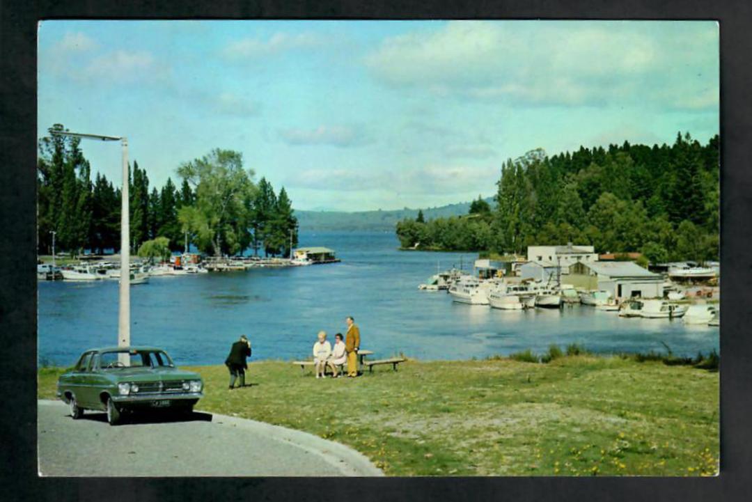 Modern Coloured Postcard by Gladys Goodall of the entrance to the Boat Harbour Taupo. - 444559 - Postcard image 0