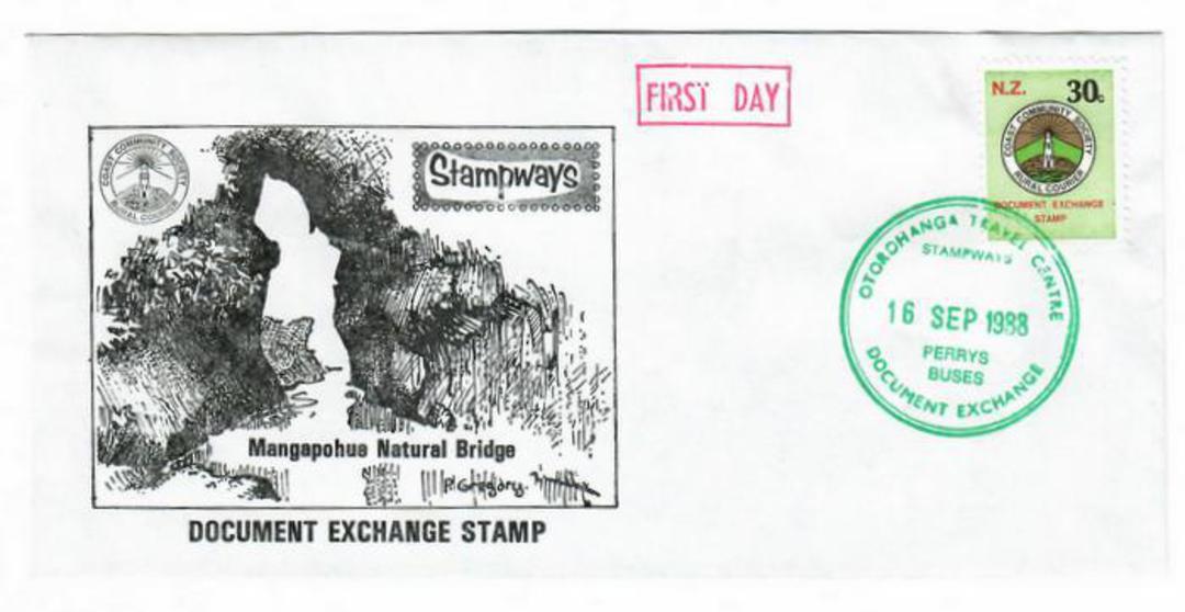 NEW ZEALAND 1988 Stampways Document Exchange on first day cover 16/9/1988. Otorohanga Travel Centre. - 36072 - Postmark image 0