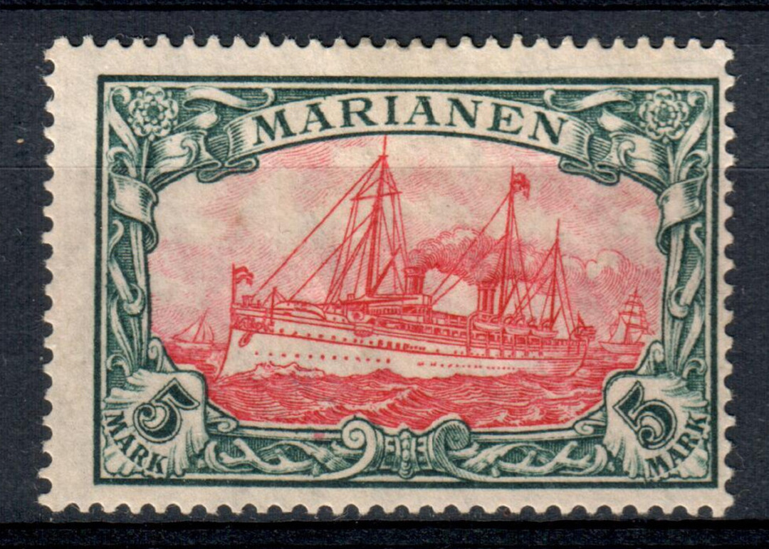 MARIANA ISLANDS 1916 Definitive 5m Carmine and Black. Watermark Lozenges. - 76912 - Mint image 0