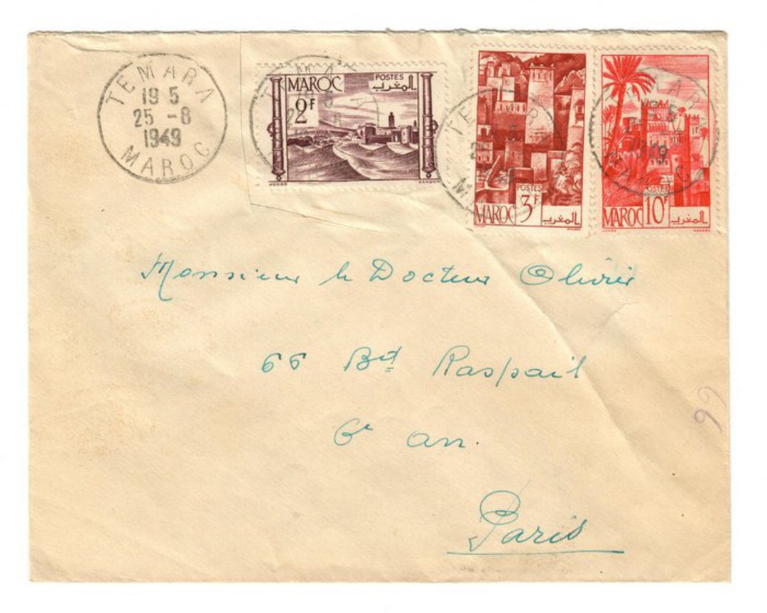 FRENCH MOROCCO 1949 Letter from Temara to Paris. - 37743 - PostalHist image 0