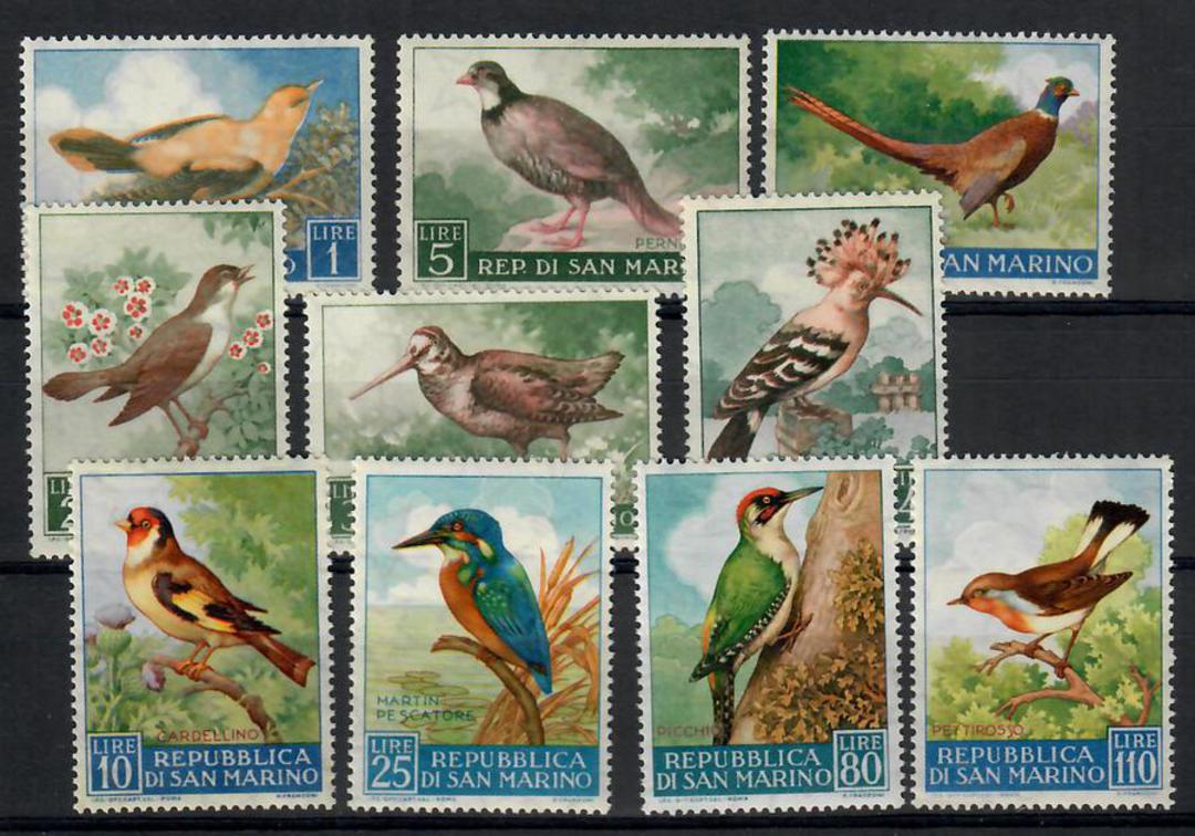 SAN MARINO 1960 Birds. Set of 10. - 25492 - UHM image 0
