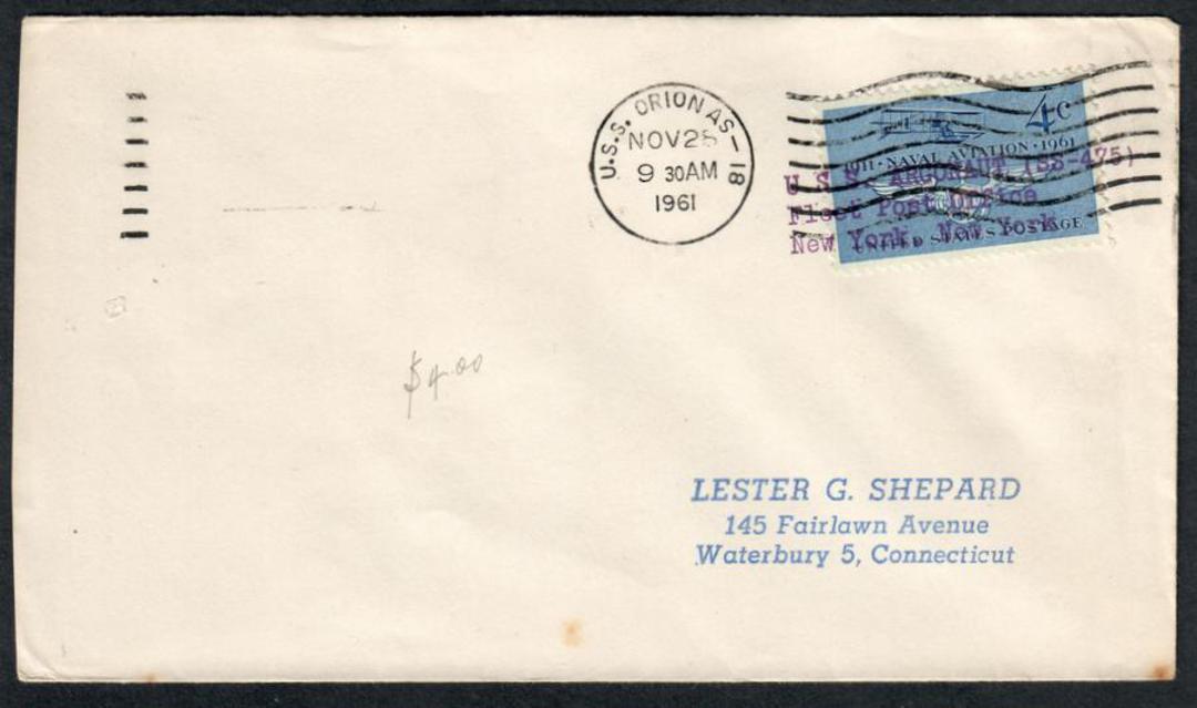USA 1961 Letter posted on USS Orion. - 530222 - PostalHist image 0