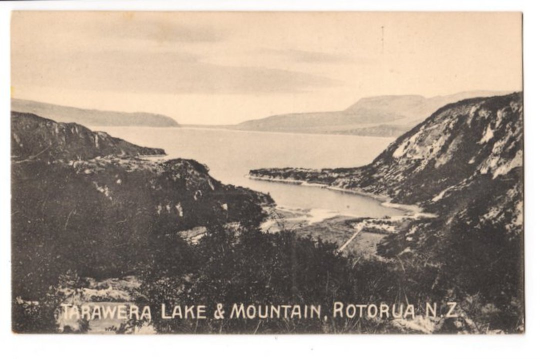Postcard of Tarawera Lake & Mountain Rotorua. Early card. - 45913 - Postcard image 0
