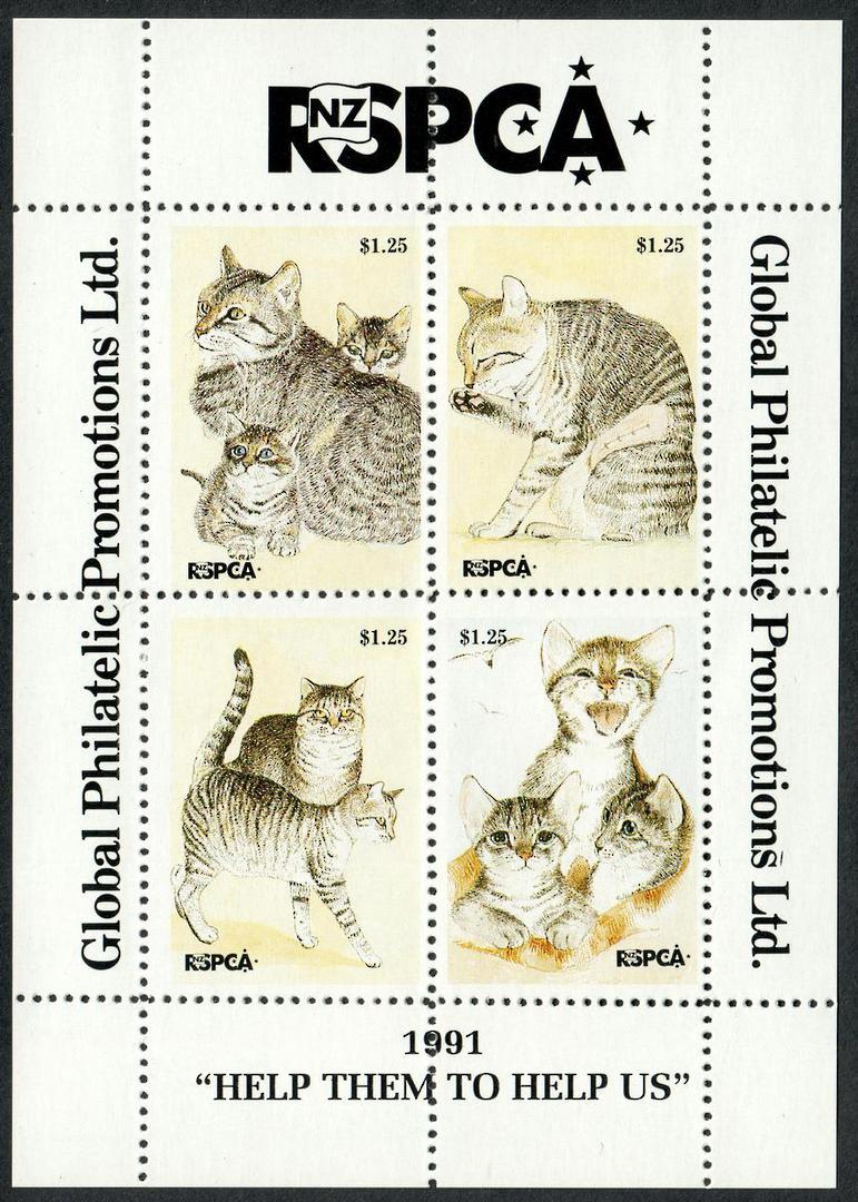 NEW ZEALAND 1990-1991 RSPCA. Set of 5 miniature sheets. - 50363 - UHM image 0
