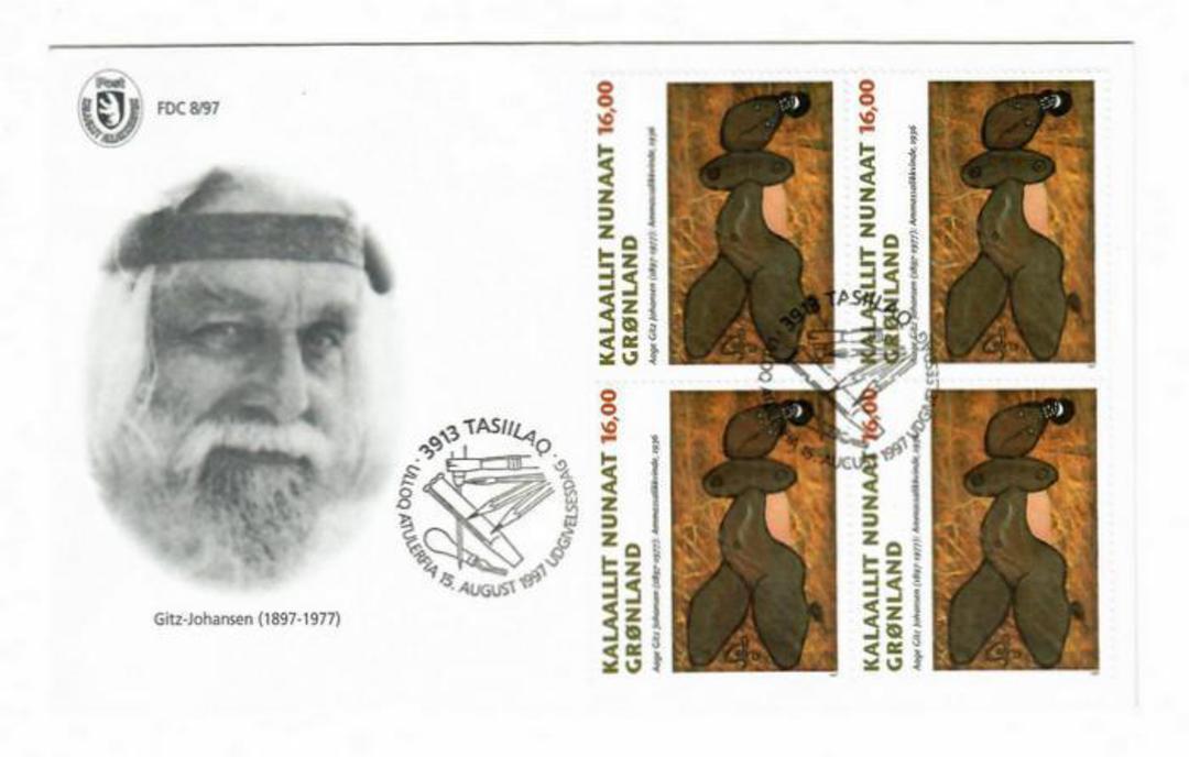 GREENLAND 1997 Art. Set of 2 on first day cover in blocks of 4. Catalogue value £ 28.00. - 30415 - FDC image 0