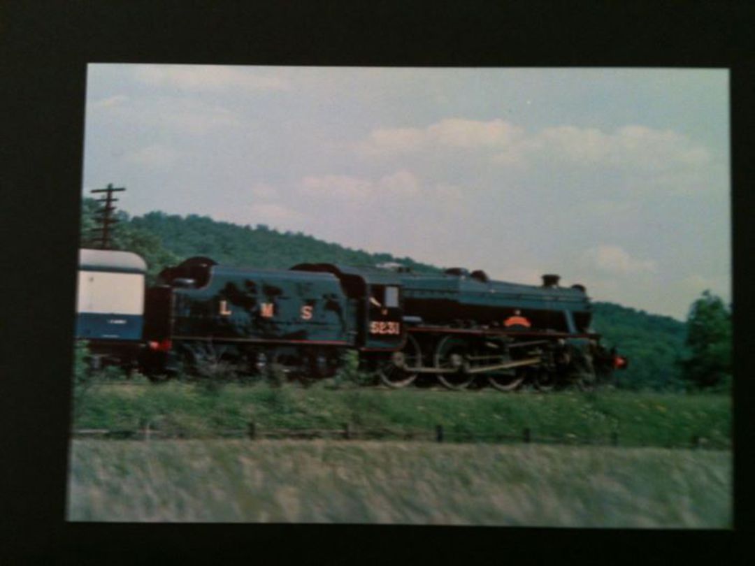 Modern Coloured Postcard of LMS 4-6-0 Balck Five #5231 The 3rd (Volunteer) Battalion, the Worcestershire and Sherwood Foresters image 0
