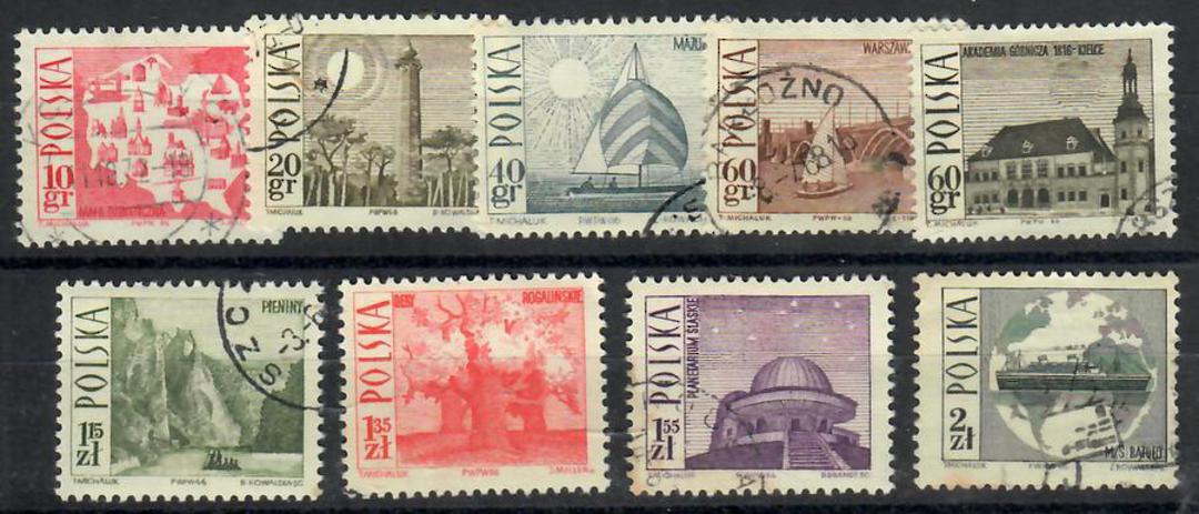 POLAND 1966 Tourism. Set of 9. Simplified. - 22706 - FU image 0