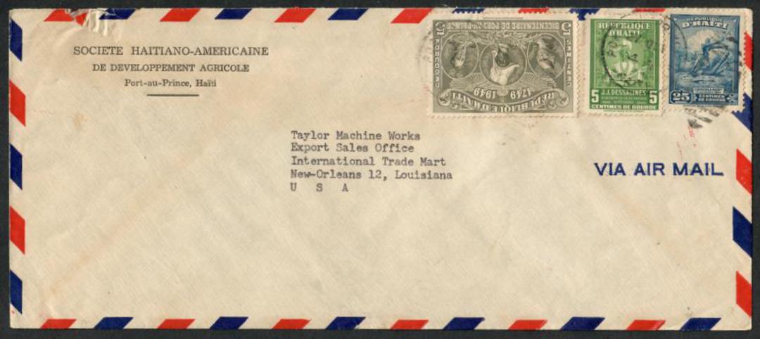 HAITI 1949 Airmail Letter to USA Nice cachet on the reverse. - 134909 - PostalHist image 0