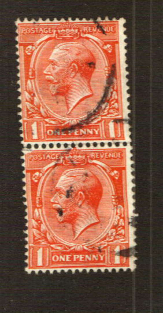 GREAT BRITAIN 1912 George 5th 1d Carmine-Red. Pair. - 70771 - Used image 0
