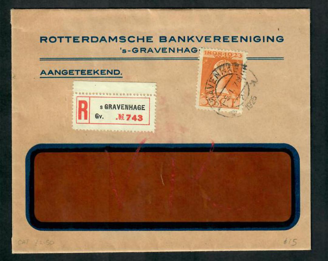 NETHERLANDS 1925 Registered Cover fro, Gravenhage to Bern in Switzerland. Seal on the reverse. - 31277 - PostalHist image 0