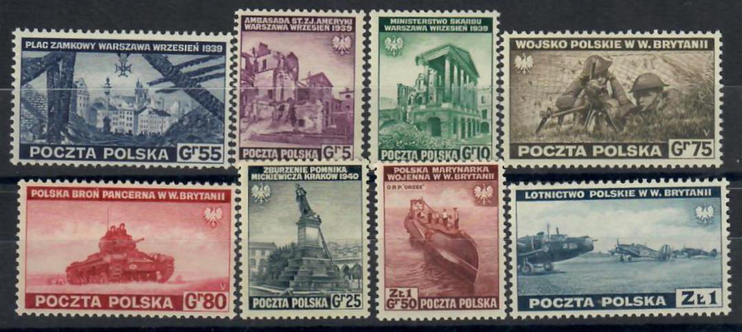 POLISH EXILE GOVERNMENT IN LONDON 1941 Definitives. Set of 8. - 22705 - UHM image 0