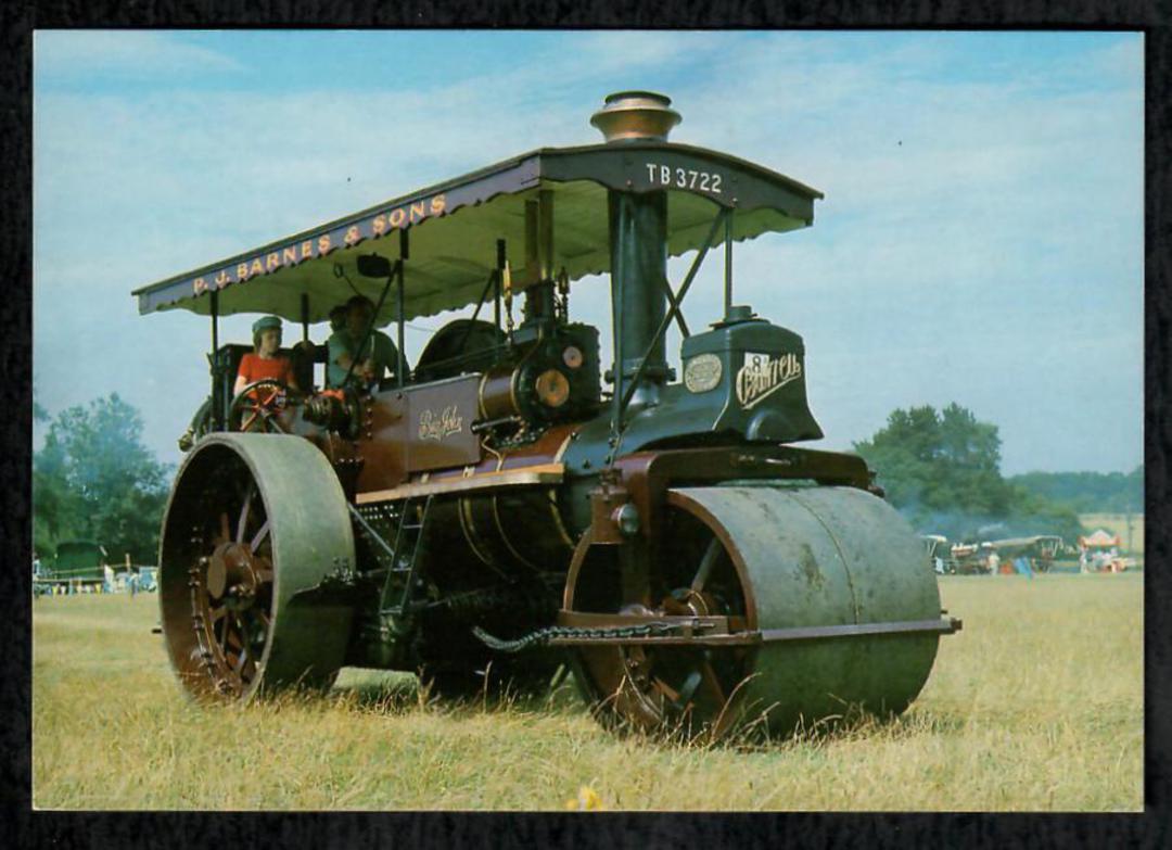 Modern Coloured Postcard of Vintage Tractor 1908 Robey with Vintage Steamroller. Two cards. - 444997 - Postcard image 1
