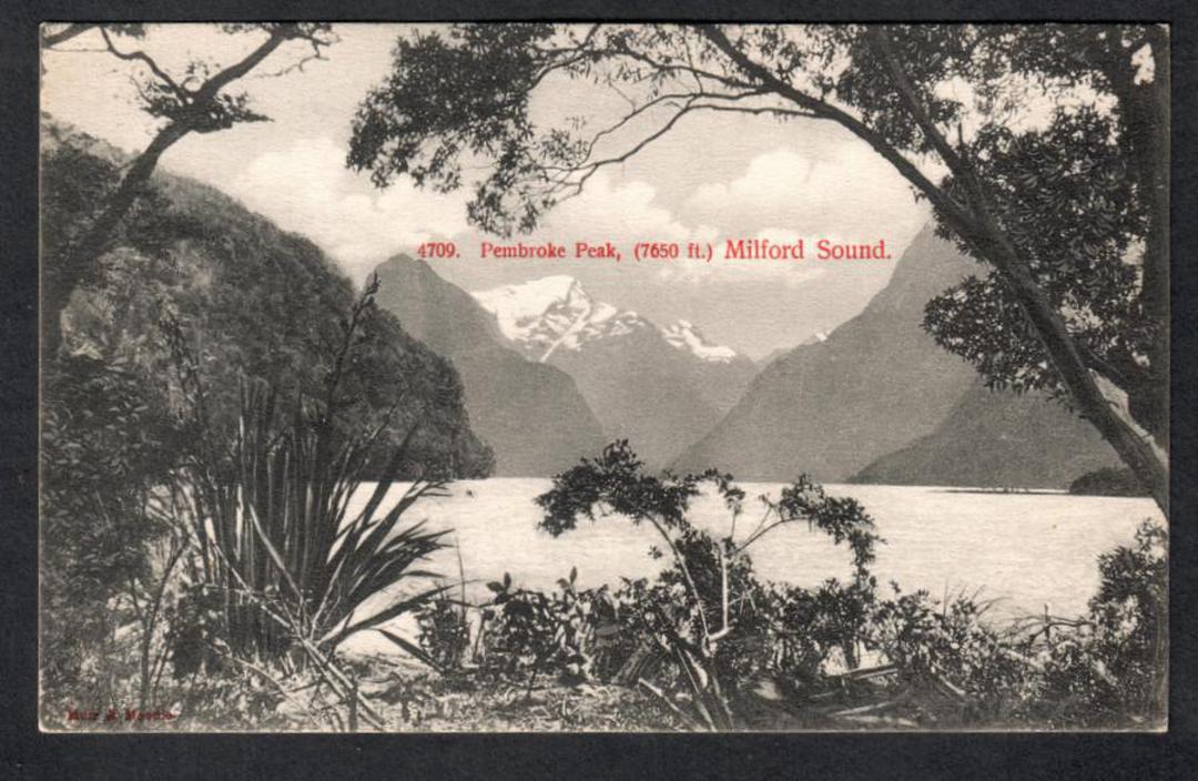Postcard by Muir & Moodie of Pembroke Peak Milford Sound. - 49802 - Postcard image 0