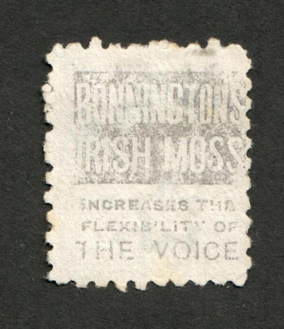 NEW ZEALAND 1882 Victoria 1st Second Sideface 6d Brown. Perf 10. 3rd setting in Mauve. Bonningtons Irish Moss. - 4001 - FU image 0