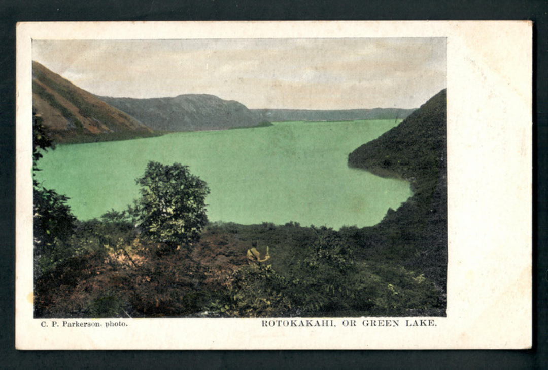 Superb Coloured Postcard of Rotokakahi or Green Lake with the Maori Girl on the reverse. - 246175 - Postcard image 0
