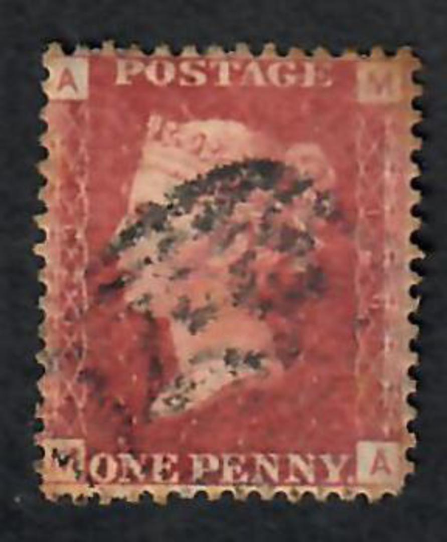 GREAT BRITAIN 1858 1d Red. Plate 129. Letters AMMA. - 70129 - Used image 0