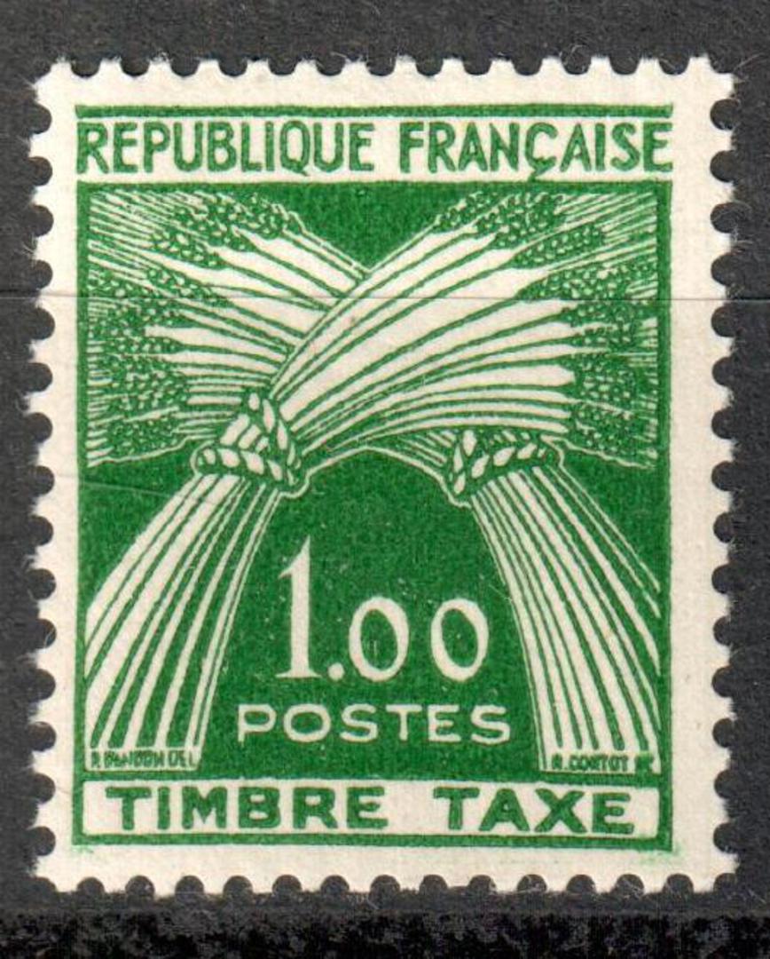 FRANCE 1960 Postage Due 1 franc Green. - 71054 - UHM image 0