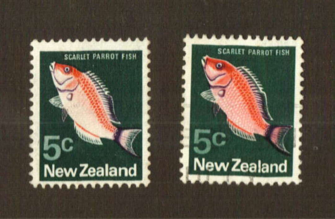 NEW ZEALAND 1972 Definitive 5c. Two clear colour differences. - 74725 - UHM image 0