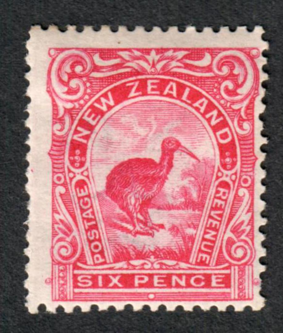 NEW ZEALAND 1898 Pictorial 6d Red. Redrawn. Slight nibbling. - 39397 - LHM image 0