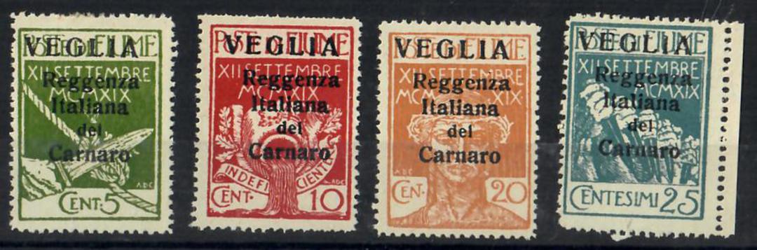 FIUME : ARBE and VEGLIA Veglia 1920 Definitives. Large Letters. Set of 4. - 22755 - LHM image 0