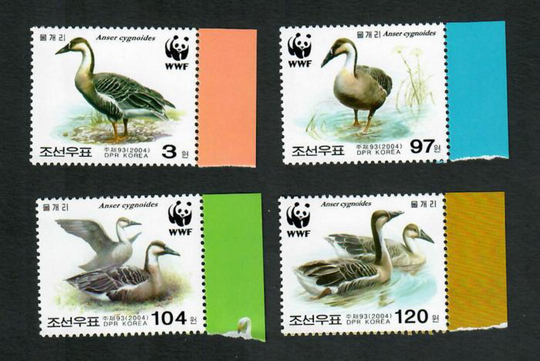 NORTH KOREA 2004 Swan Goose. Endangered Species. Set of 4. - 90012 - UHM image 0
