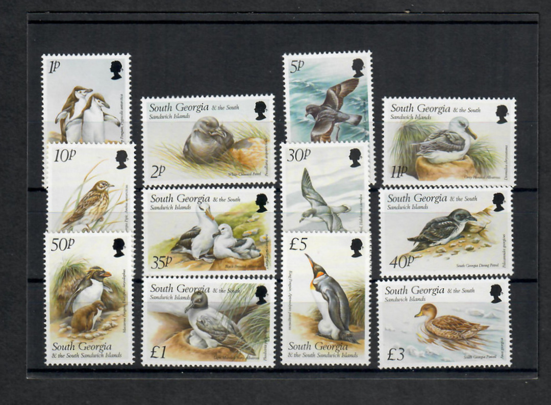 SOUTH GEORGIA and SOUTH SANDWICH ISLANDS 1999 Definitives. Set of 12. Birds. Face £10.80. - 22792 - UHM image 0