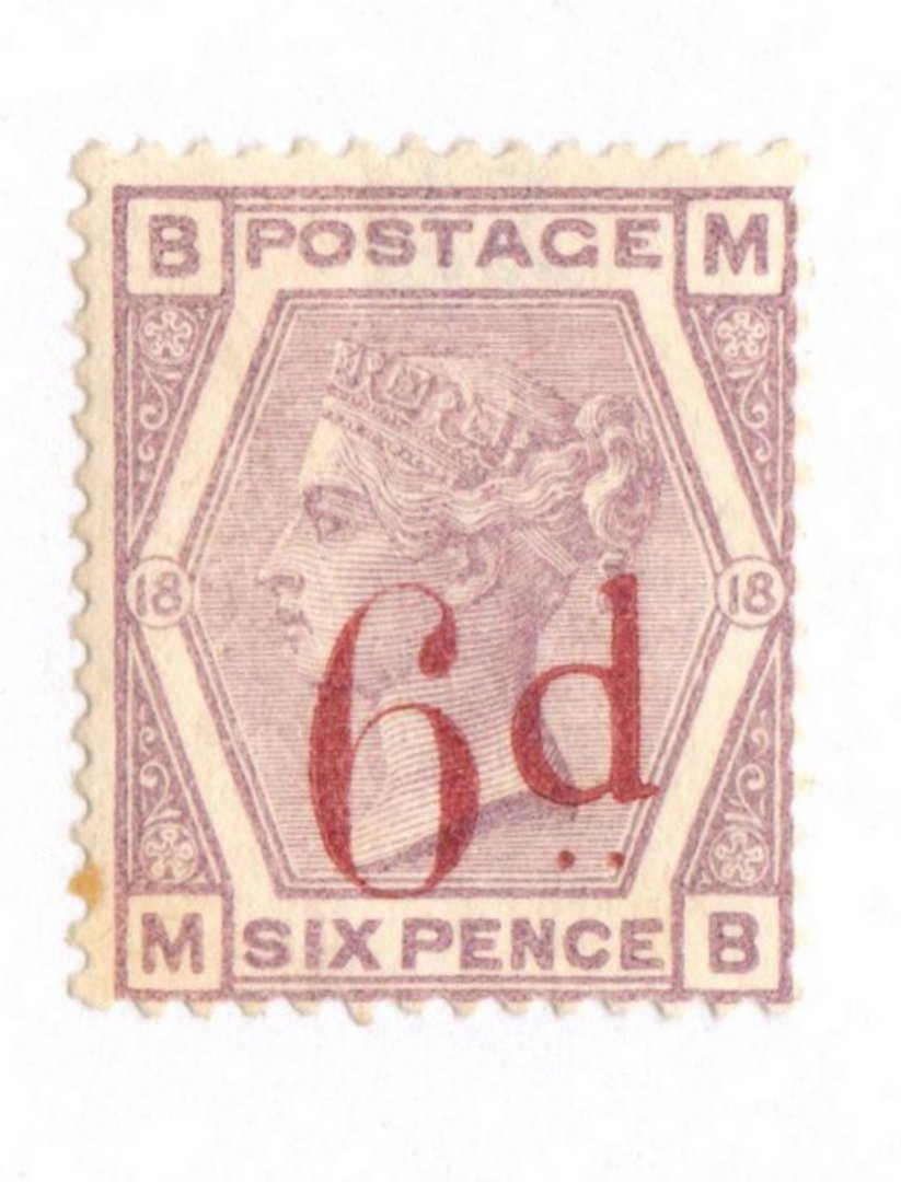 GREAT BRITAIN 1880 Victoria 1st Definitive 6d on 6d Lilac.  Plate 18. Watermark Imperial Crown. - 70440 - MNG image 0