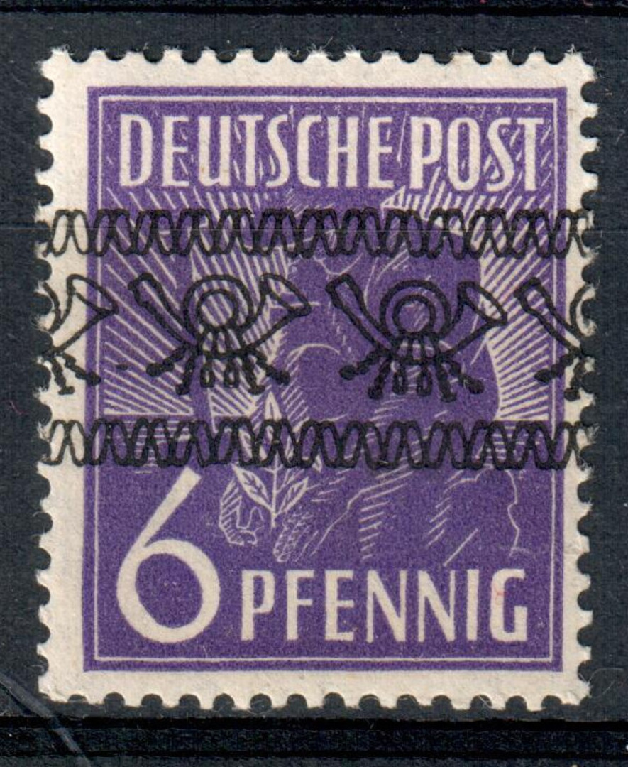 GERMANY Allied Occupation 1948 6 pf Violet with reduced size overprint A2 as listed by Stanley Gibbons. Nice offset printing on image 0