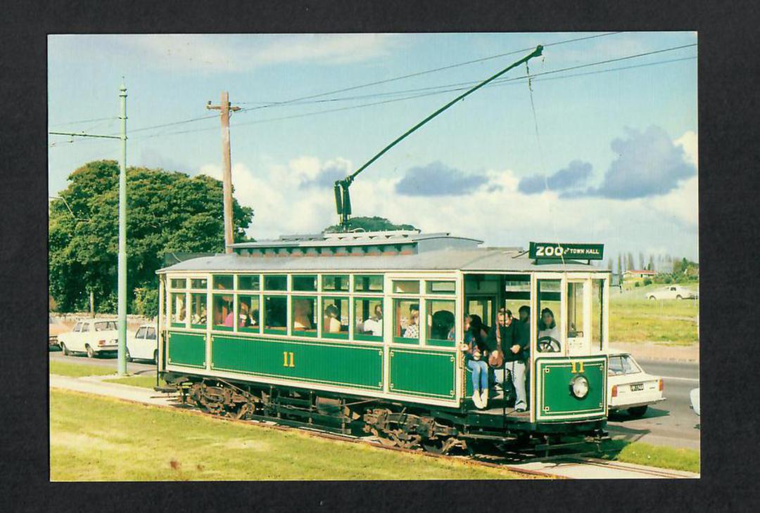 NEW ZEALAND Modern Coloured Postcard of Auckland Brush Electric Tram 11 at MOTAT. - 444124 - Postcard image 0
