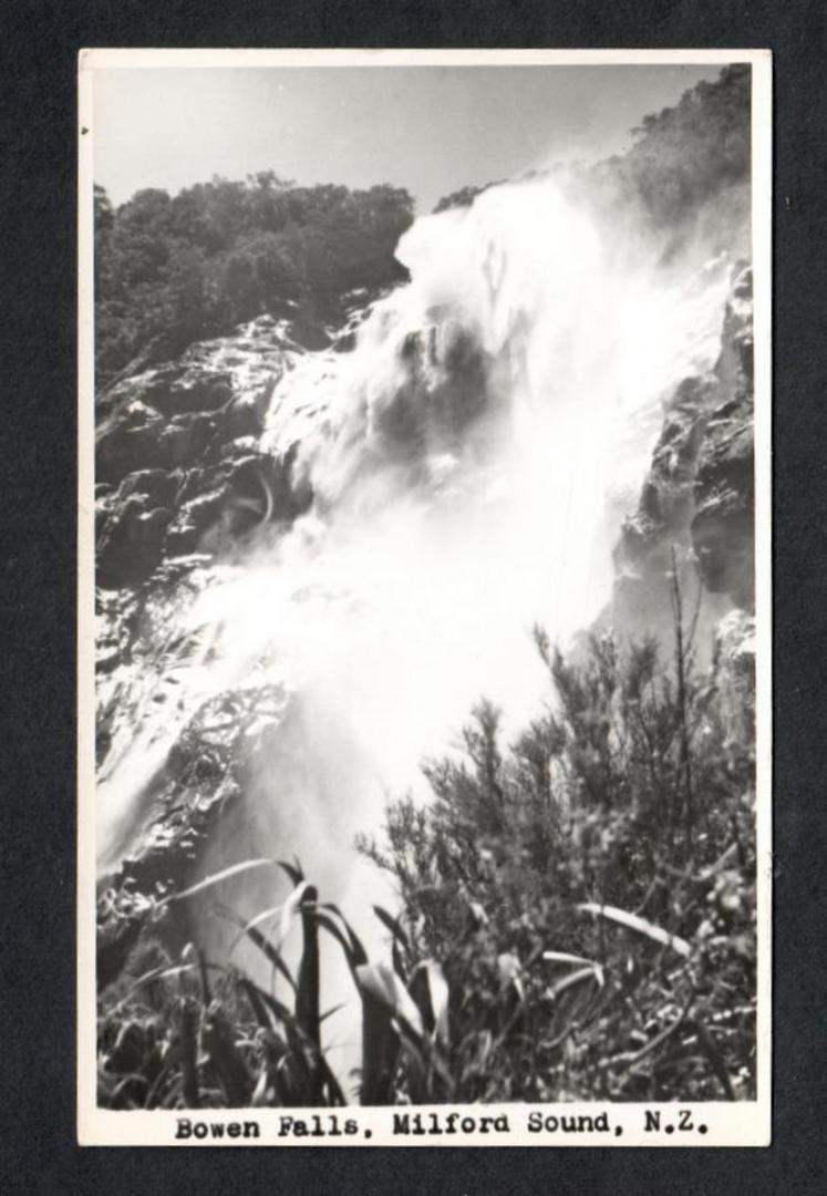 Real Photograph by N S Seaward of Bowen Falls Milford Sound. - 49824 - Postcard image 0