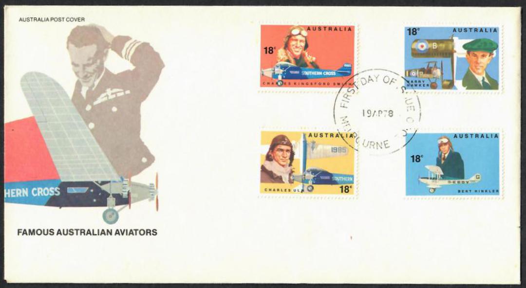 AUSTRALIA 1978 Aviators. Set of 4 on first day cover. - 139436 - FDC image 0