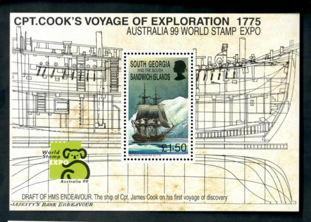 SOUTH GEORGIA and SOUTH SANDWICH ISLANDS 1999 HMS Resolution in the Antarctic. Miniature sheet. - 50194 - VFU image 0