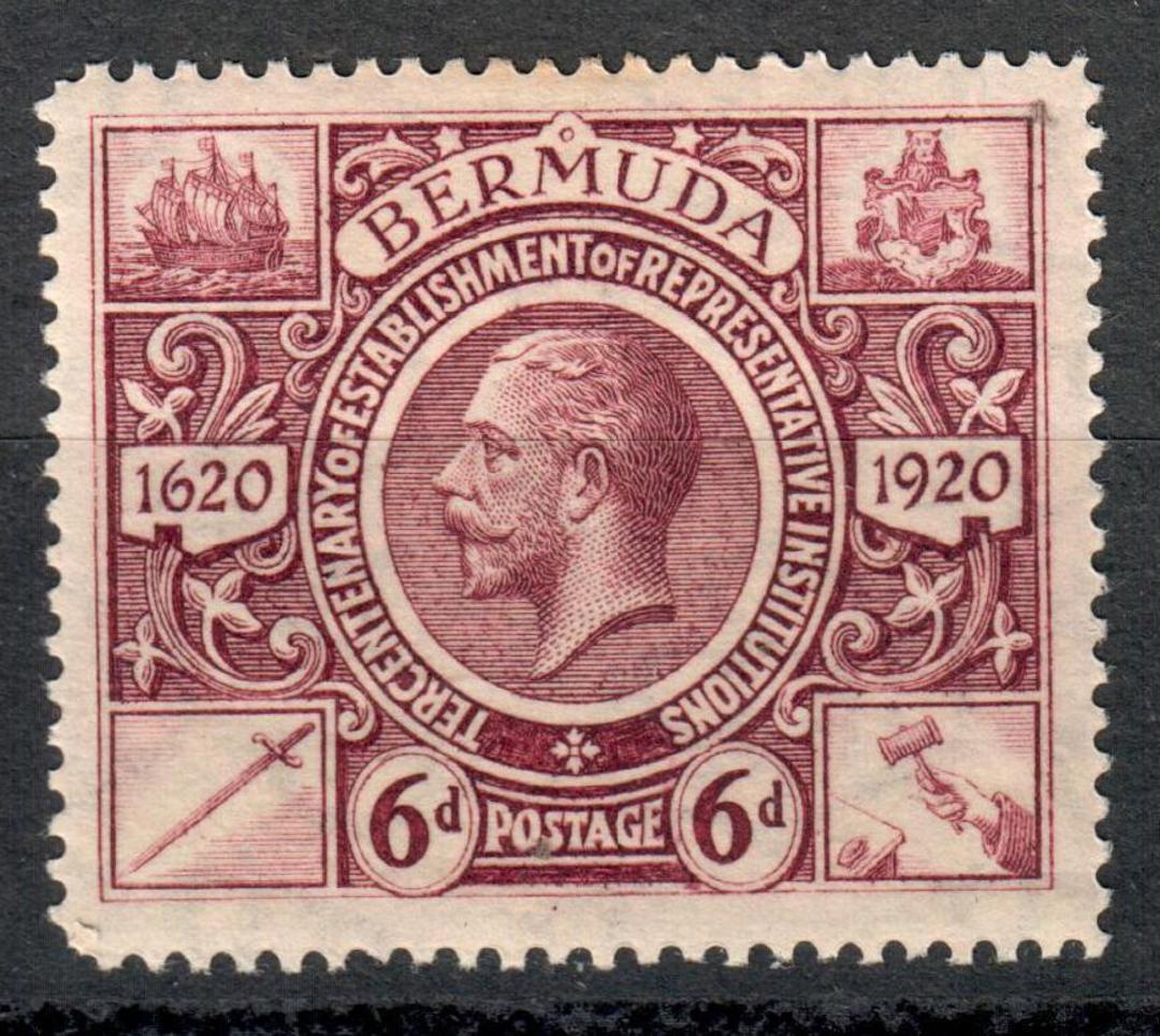 BERMUDA 1921 Tercentenary of Representitive Institutions. 2nd series. 6d Purple. - 8249 - LHM image 0