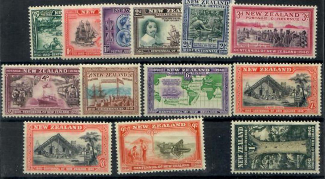 NEW ZEALAND 1940 Centennial set of 13. Clean fresh appearance. - 20112 - LHM image 0