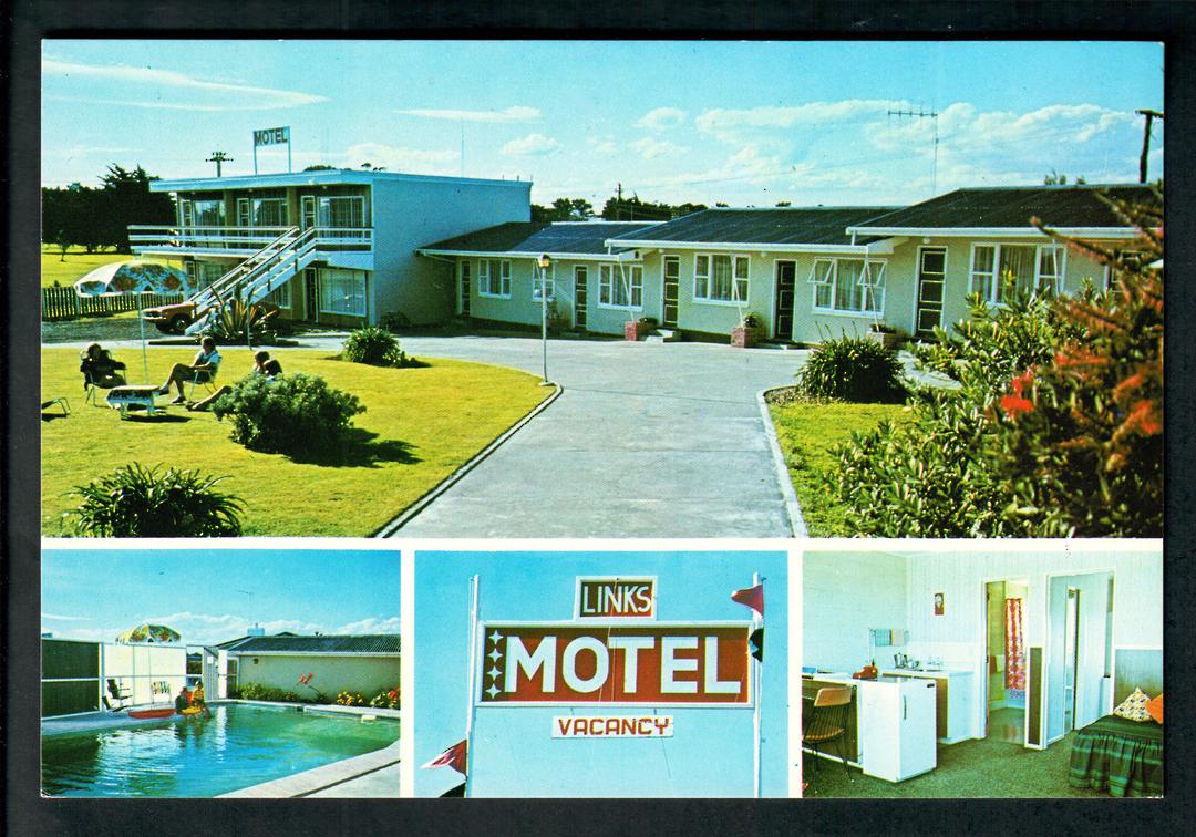 Modern Coloured Advertising Postcard of Links Motel Napier. - 447902 - Postcard image 0
