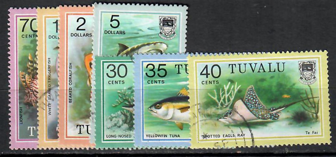 TUVALU 1979 Definitive set of 19. Fish. First series. - 70885 - VFU image 1