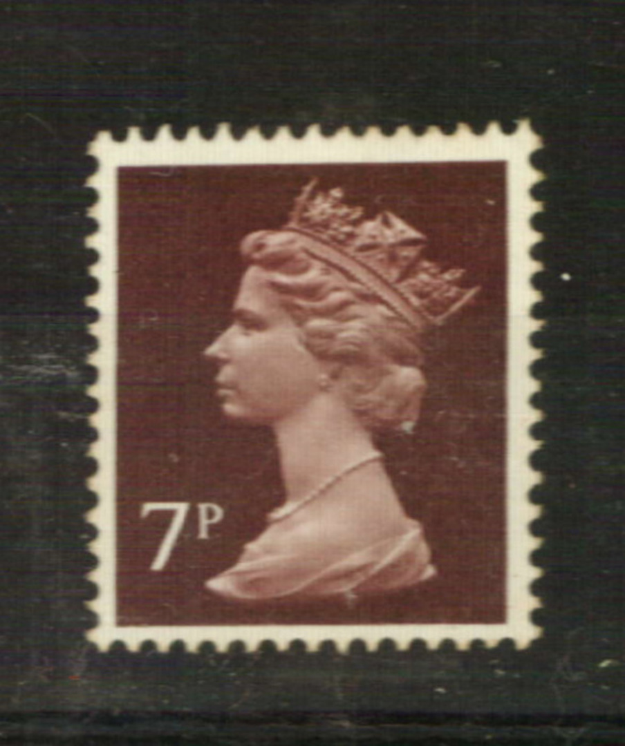 GREAT BRITAIN 1975 Elizabeth 2nd Machin Definitive 7p Purple-Brown on uncoated paper. Unlisted. - 23222 - UHM image 0