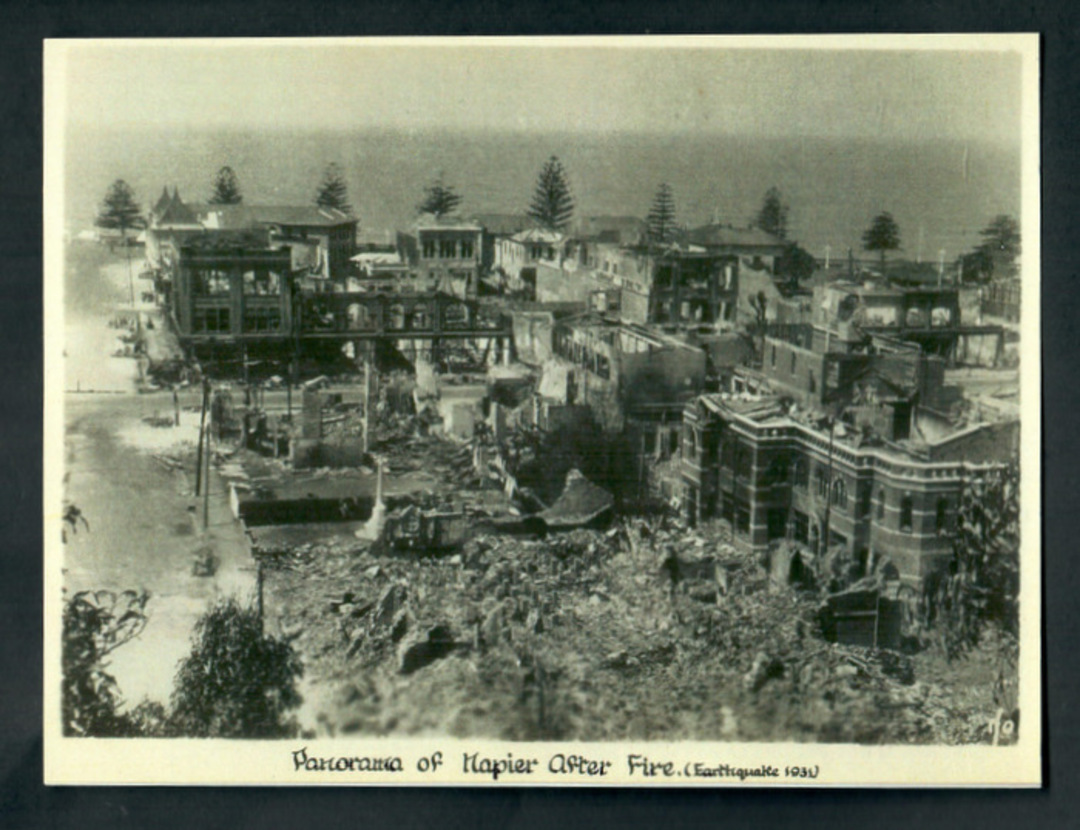 Real Photograph.  Panorama of Napier after the Fire. - 47977 - Postcard image 0