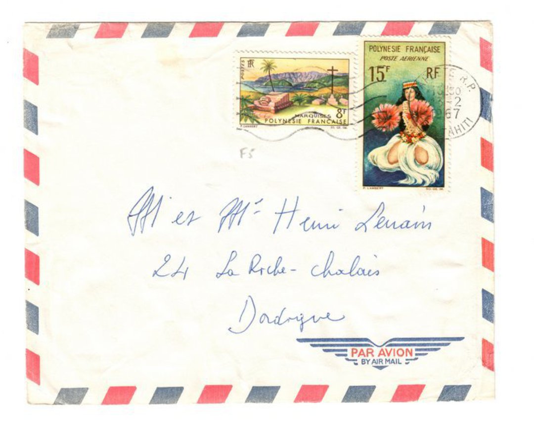 FRENCH POLYNESIA 1967 Airmail Letter from Papeete to France. - 37554 - PostalHist image 0