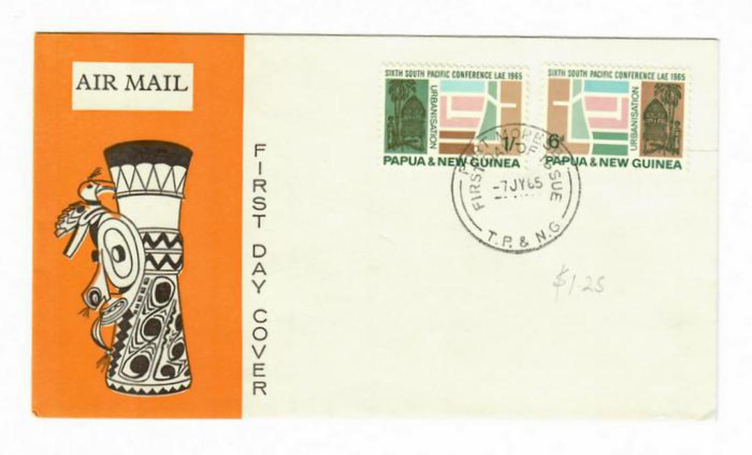PAPUA NEW GUINEA 1965 South Pacific Conference. Set of 2 on first day cover. - 32119 - FDC image 0