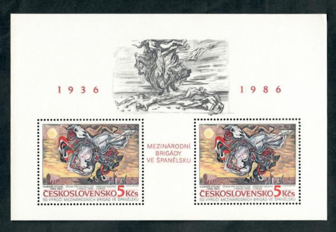 CZECHOSLOVAKIA 1986 50th Anniversary of the Formation of International Brigades in Spain. Miniature sheet. - 50580 - UHM image 0